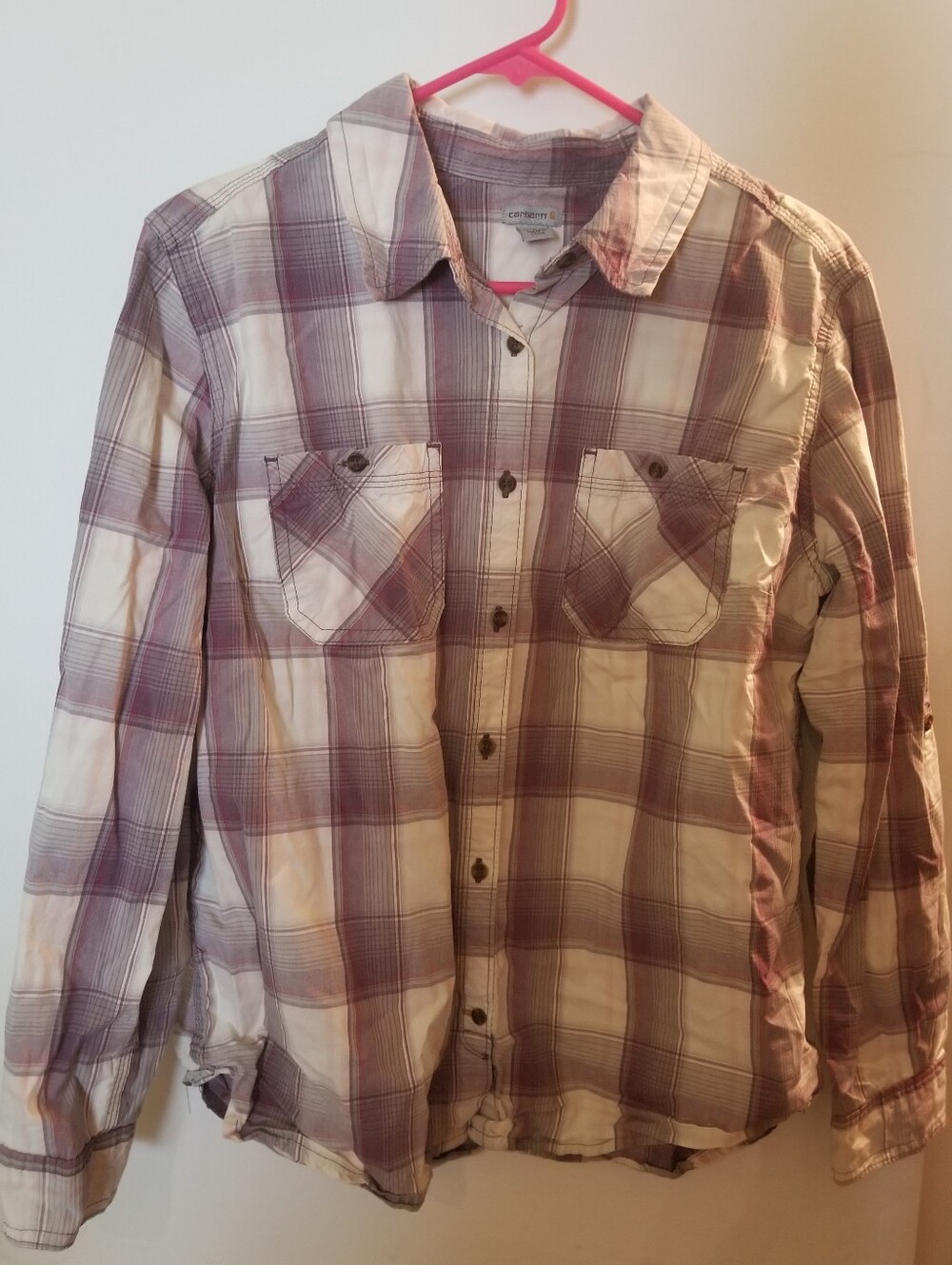 Carhartt Light Purple Plaid Button-Up Shirt
